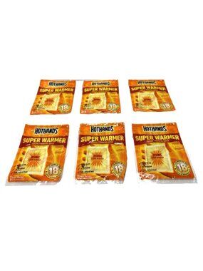 HotHands Super Warmer Hand Warmers 6pcs 18 Hour Disposable Heat Pads Winter Use.